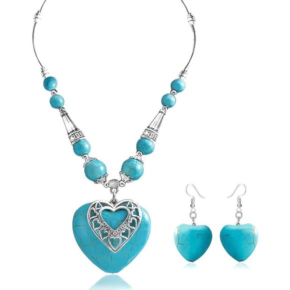 Bohemian Turquoise Necklace for Women Western Jewelry Boho Turquoise Nec… - Picture 1 of 7